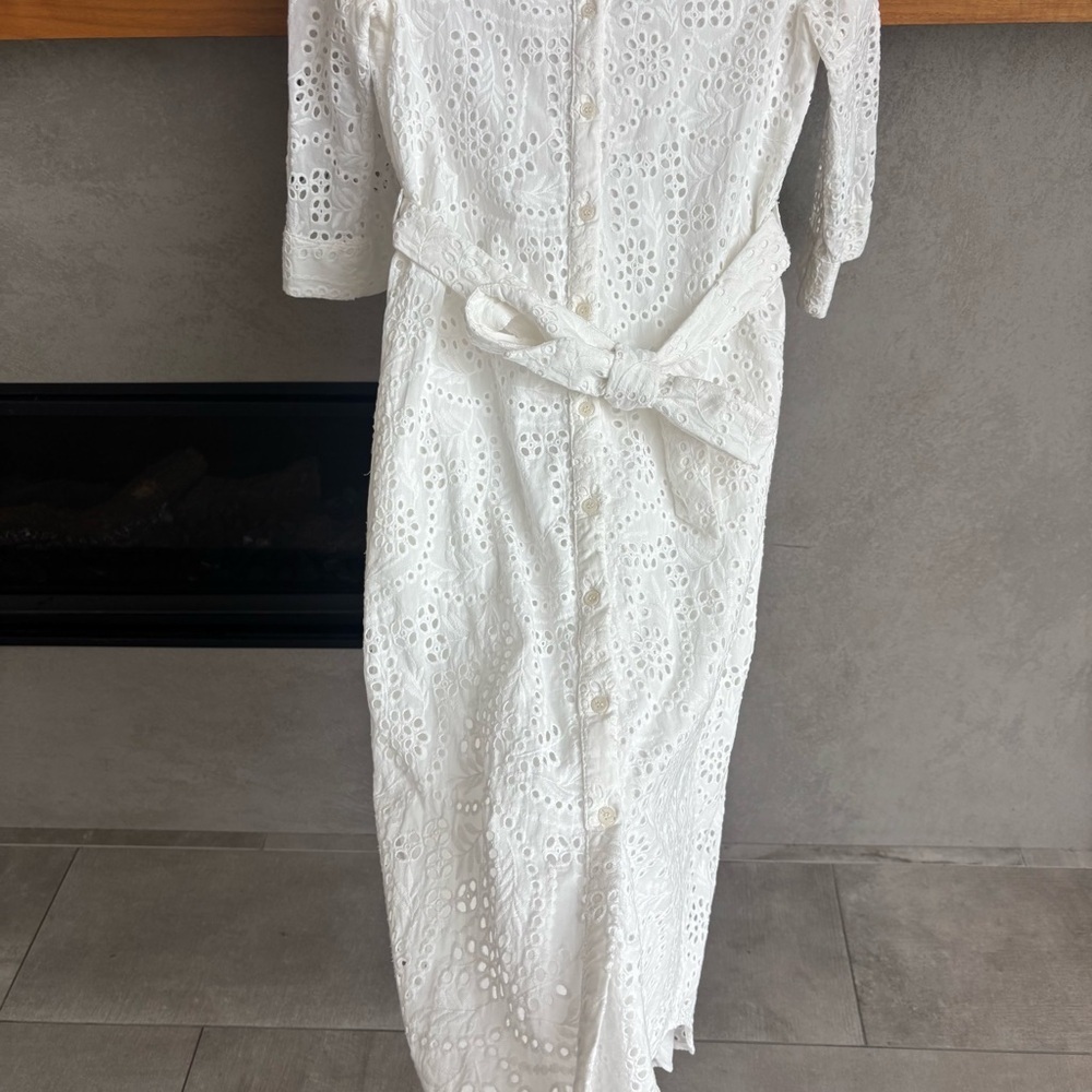 Zara Cutwork Embroidery Midi Dress, Size S - Picture 8 of 13